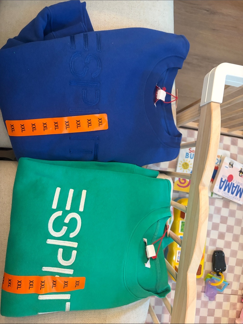 Esprit Blue and Green Logo Sweatshirts